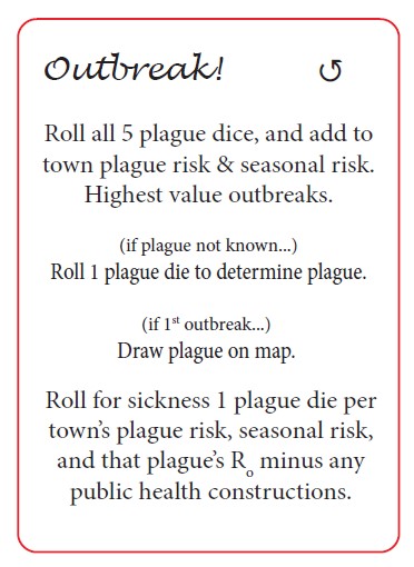 Image of Pest House Outbreak card prototype. 